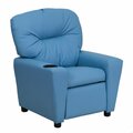 Flash Furniture Kids Recliner, 25" to 39" x 28", Upholstery Color: Blue, Weight Capacity: 90 lb. BT-7950-KID-LTBLUE-GG